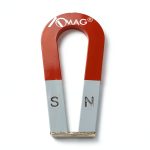 AOMAG Large 4 Inch Red Silver Horseshoe Alnico Magnet with Keeper-0