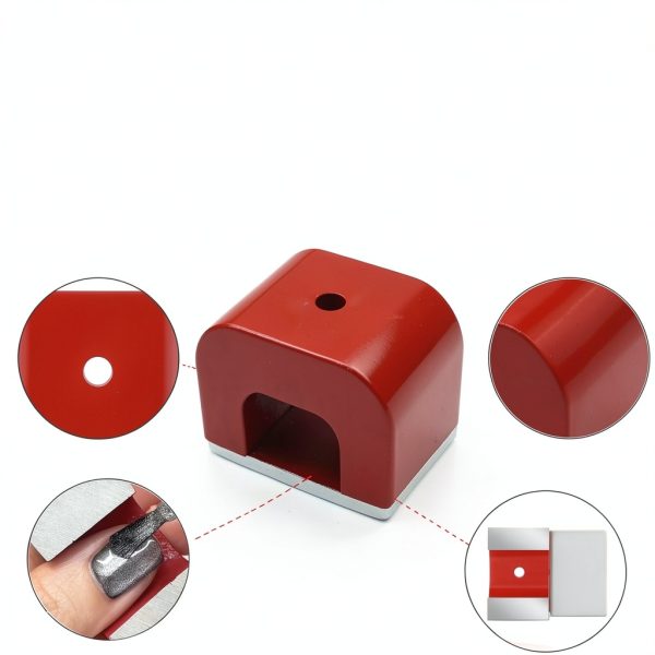 Horseshoe Power Alnico Magnet 18-Pound Pull Red Cast for Education-3