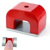 Red Cast Horseshoe Magnet by CZMAG 25lb Alnico U Shaped with Keeper-0