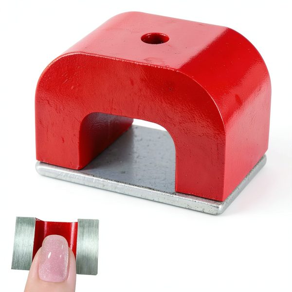 Red Cast Horseshoe Magnet by CZMAG 25lb Alnico U Shaped with Keeper-0
