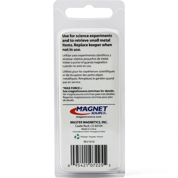 Red Cast Alnico 5 U-Shaped Magnet With Keeper, 1-3/16" Wide, 2" Tall, 1/4" Thick (Pack of 1)-2