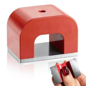 Horseshoe Alnico U Shaped Magnet, 30 lb Pull, Red, Rectangular, Utility Magnet(1 Pcs)-0