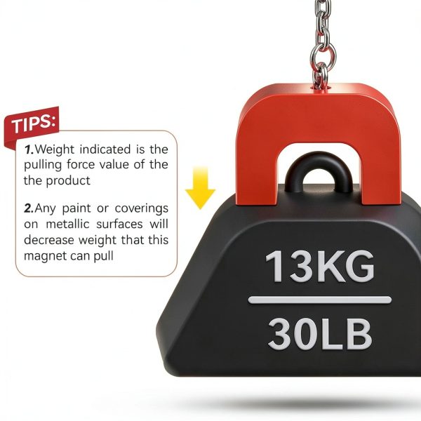 Horseshoe Alnico U Shaped Magnet, 30 lb Pull, Red, Rectangular, Utility Magnet(1 Pcs)-3